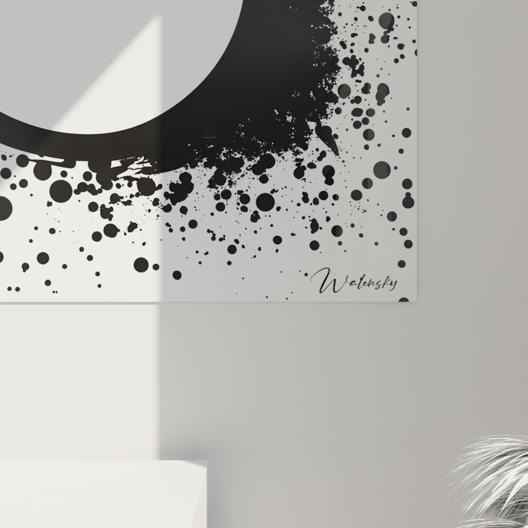 Tableau tacheté noir et blanc de Walensky avec un design créatif et moderne pour décoration intérieure
