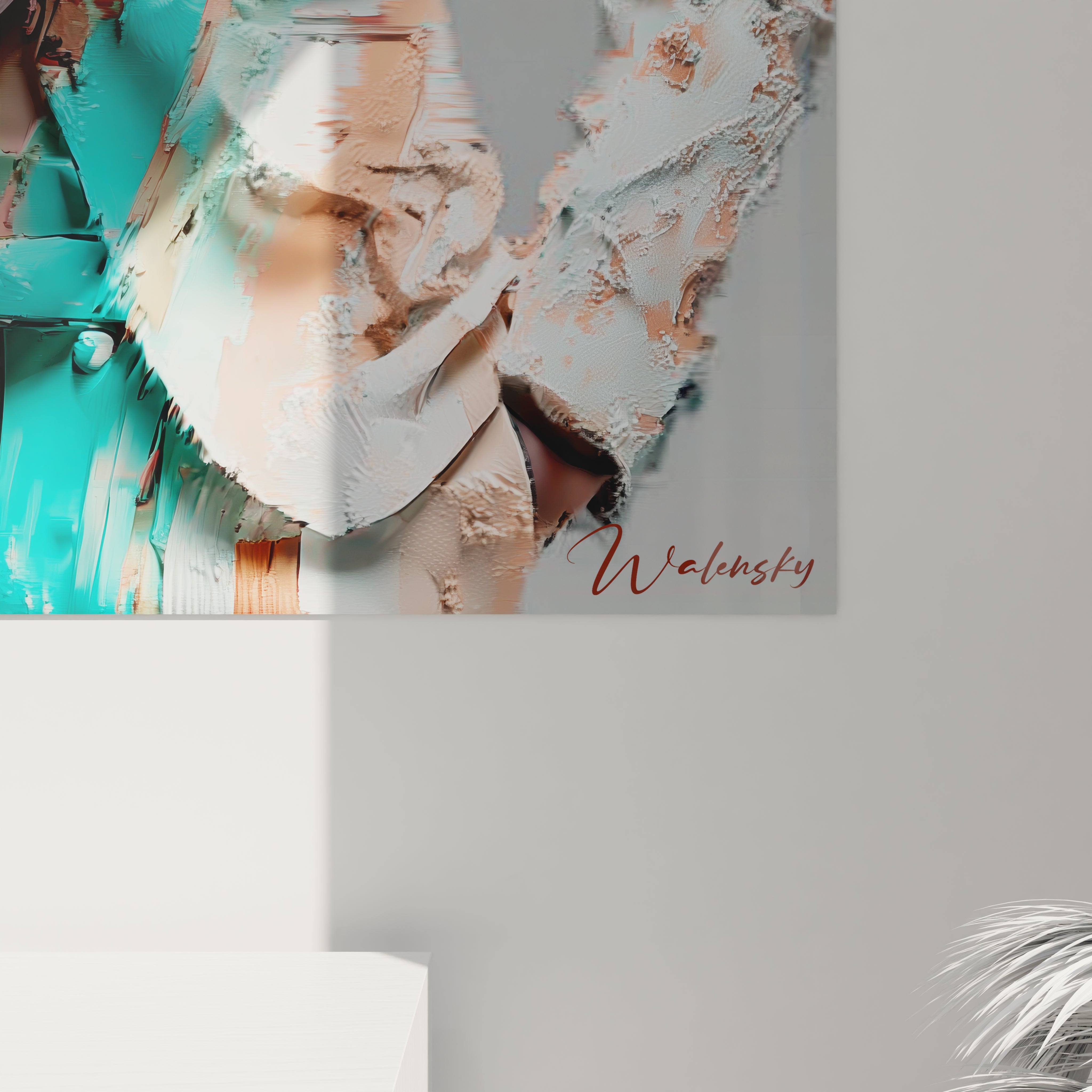 Tableau mural portrait contemporain homme de Walensky avec des couleurs vives et des textures modernes