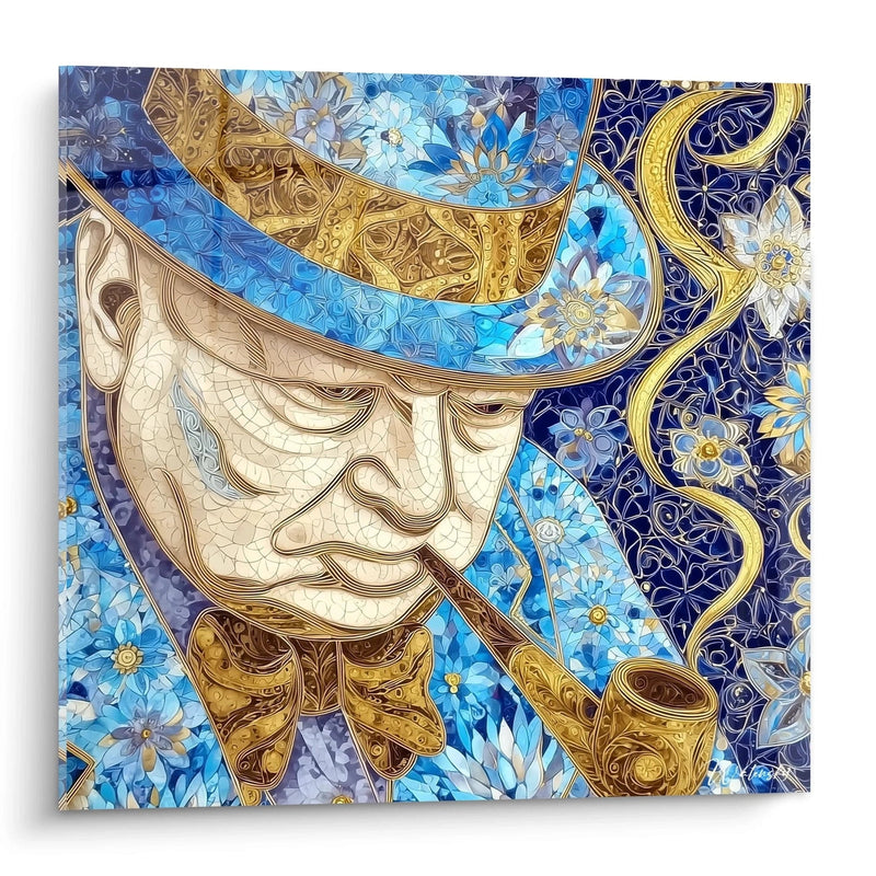 Decorative Portrait Painting Floral Gentleman - Winston Churchill Edition