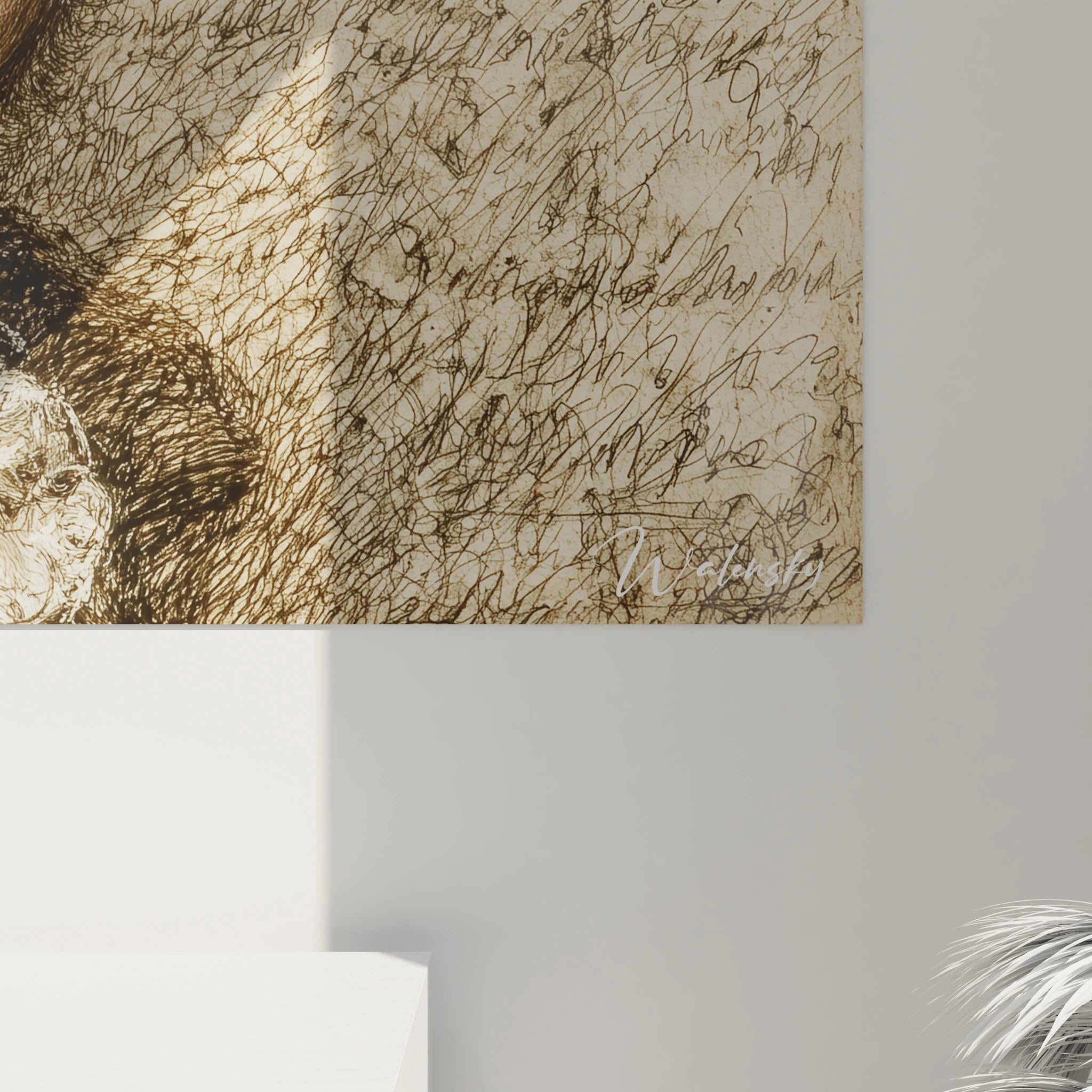 tableau portrait Louis XVI Walensky tirage mural texturé avec écriture manuscrite et signature visible