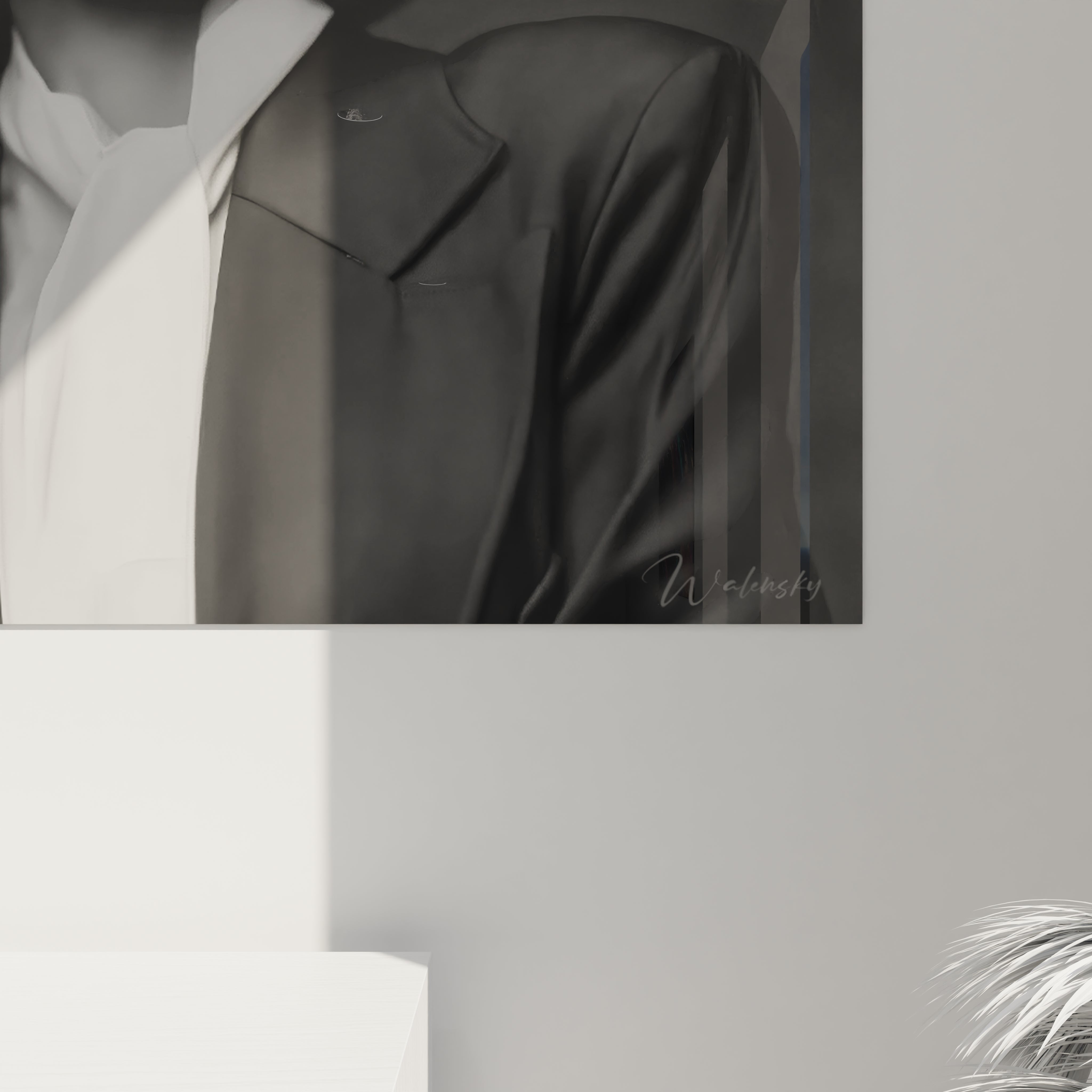 Tableau mural de Walensky représentant un portrait féminin noir et blanc élégant pour décoration intérieure