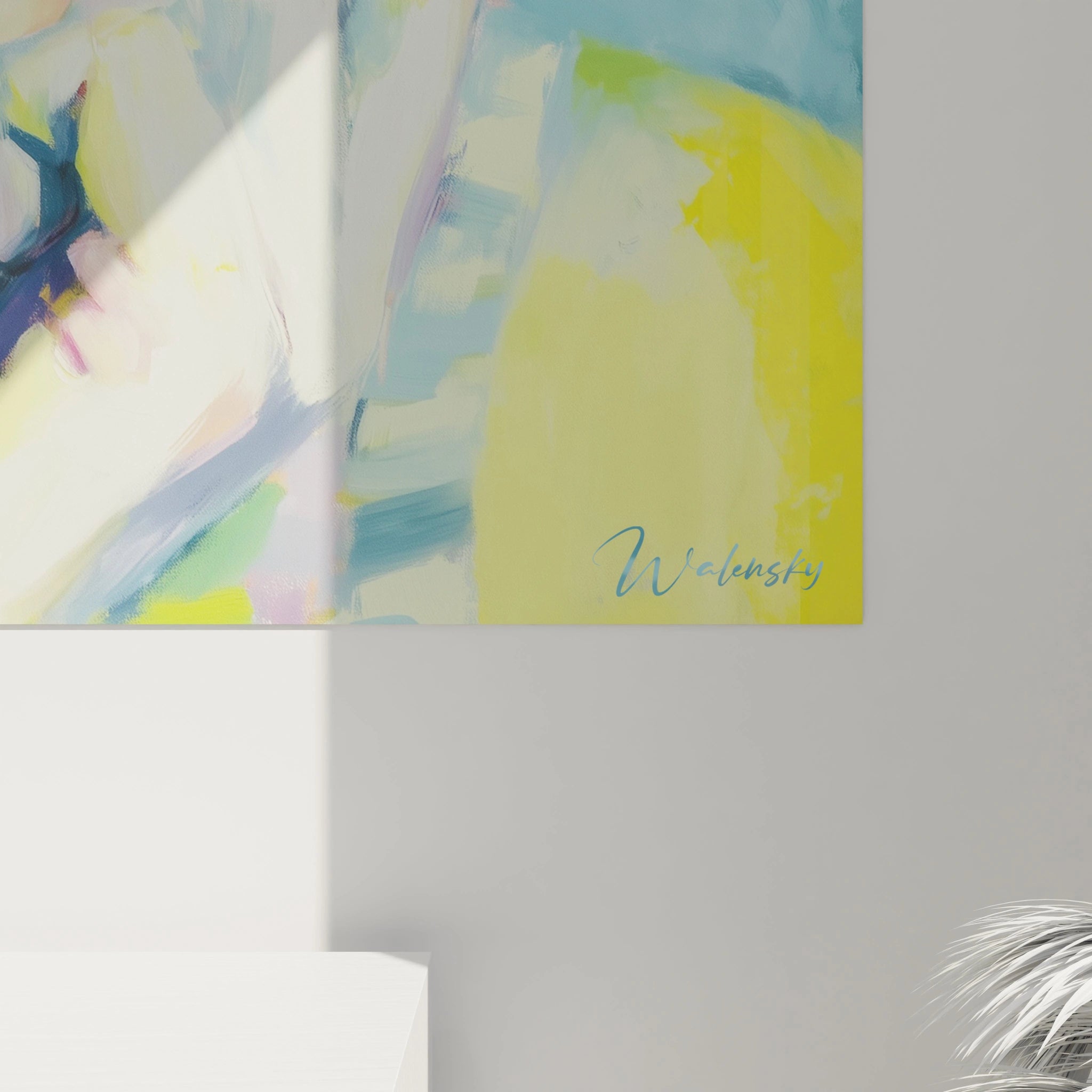 Tableau mural Walensky montrant un tableau portrait féminin impressionnisme aux tons pastel et coups de pinceau abstraits