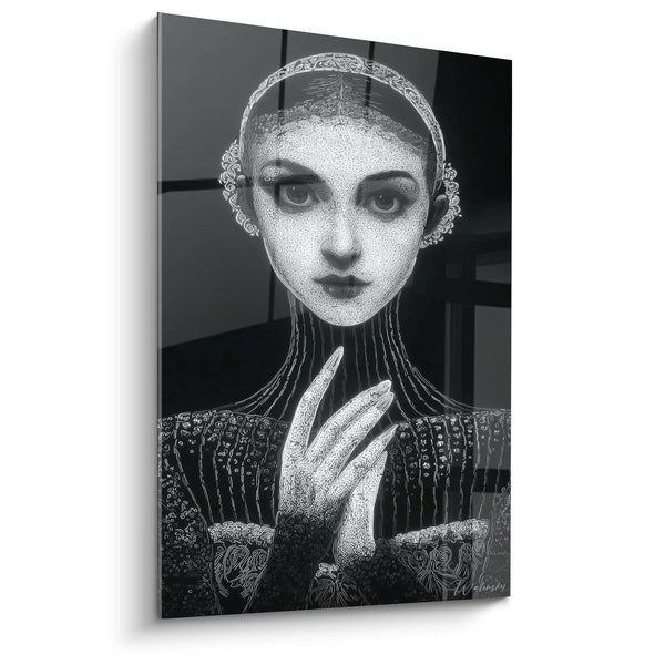 Cuadro Retrato Femenino - Sofisticación Monocromática - edición moda blanco y negro