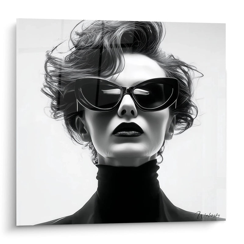 Female Portrait Painting - Fatal Allure - Black and White Fashion Edition