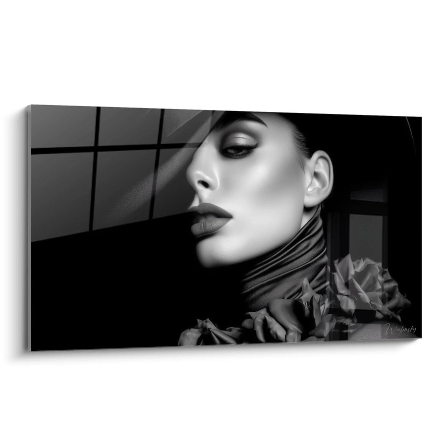 Tableau Portrait Femme - Drama Photographique - édition mode noir et blanc