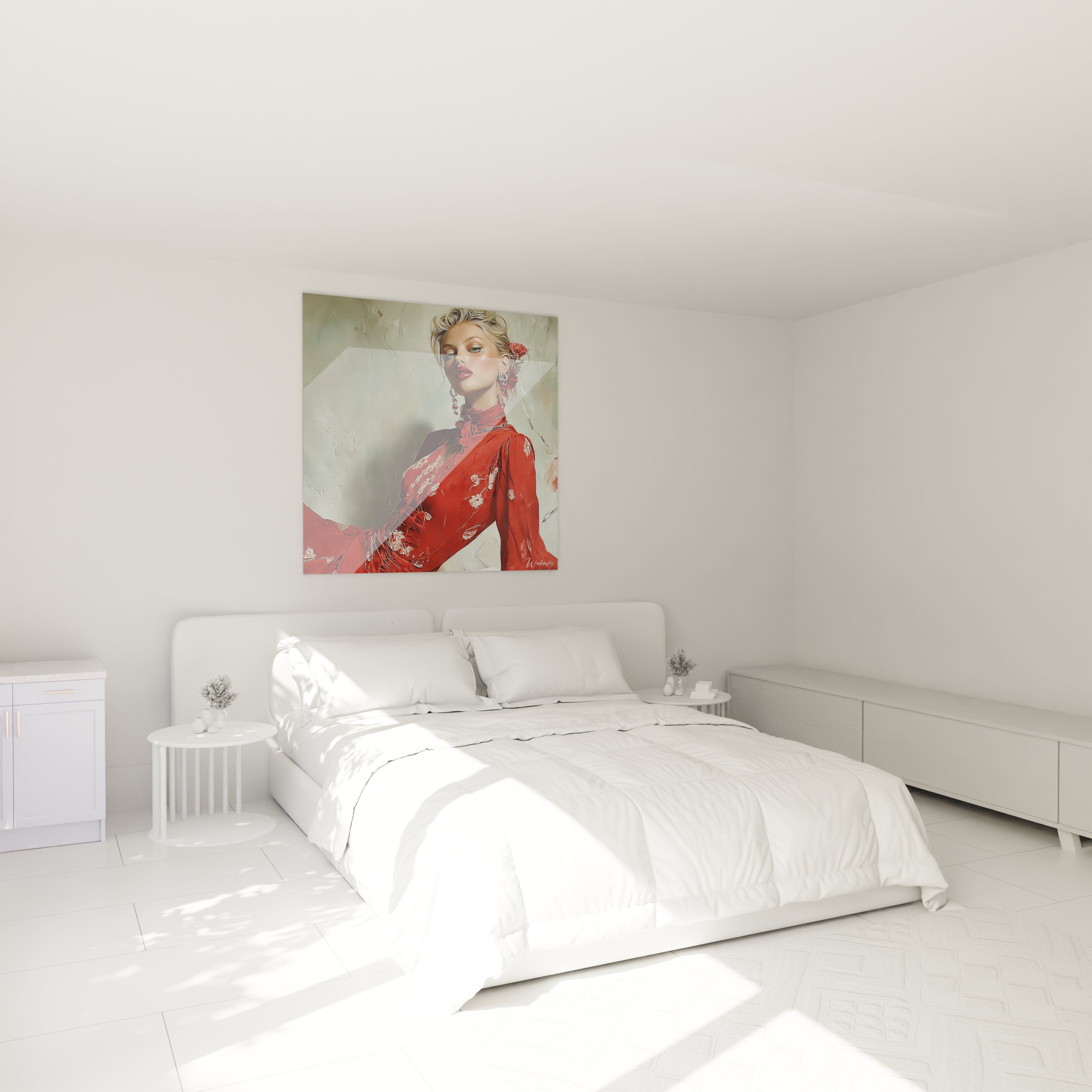 Tableau portrait femme élégant de Walensky dans une chambre sobre et lumineuse