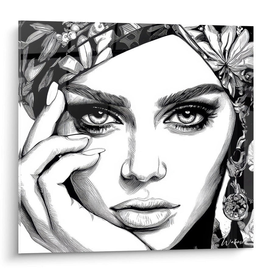 Tableau Portrait Femme - Expression Saisissante - édition illustration de mode