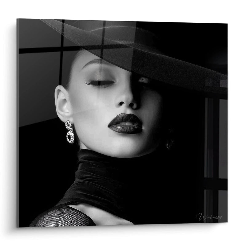 Woman Portrait Painting - Timeless Glamour - Black and White Fashion Edition
