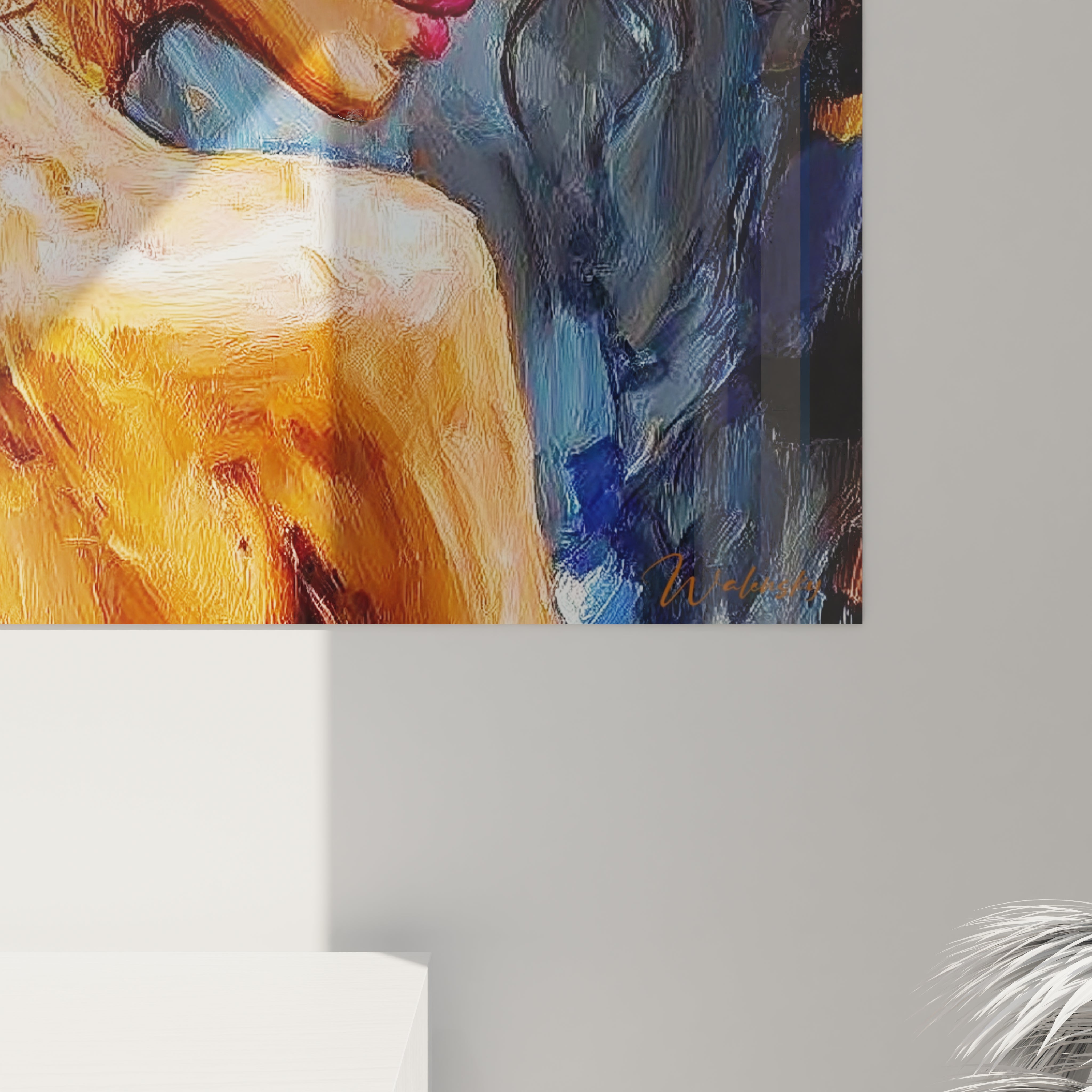 Tableau mural portrait femme impressionniste avec des couleurs vibrantes et des coups de pinceau artistiques