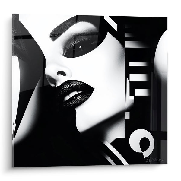 Ritratto femminile in bianco e nero - Eleganza tipografica - edizione volto della moda