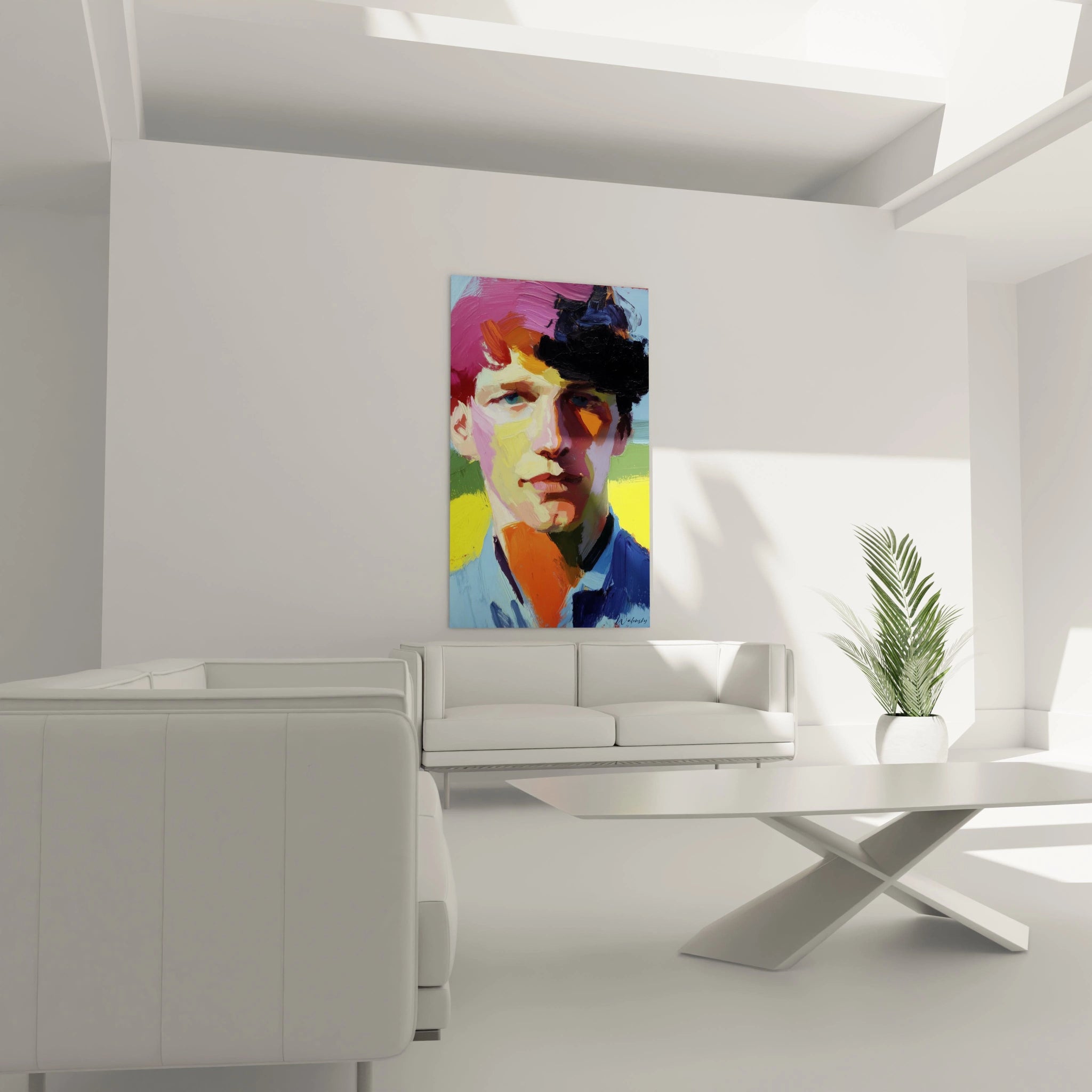 Walensky tableau mural tableau portrait impressionnisme colore d homme moderne encadre pour decoration interieure