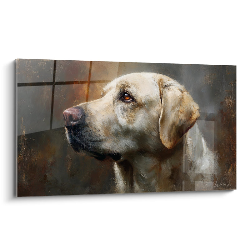Tableau Labrador Beige au Regard Expressif - Portrait Canin Émouvant - Edition Tableau Labrador Retriever