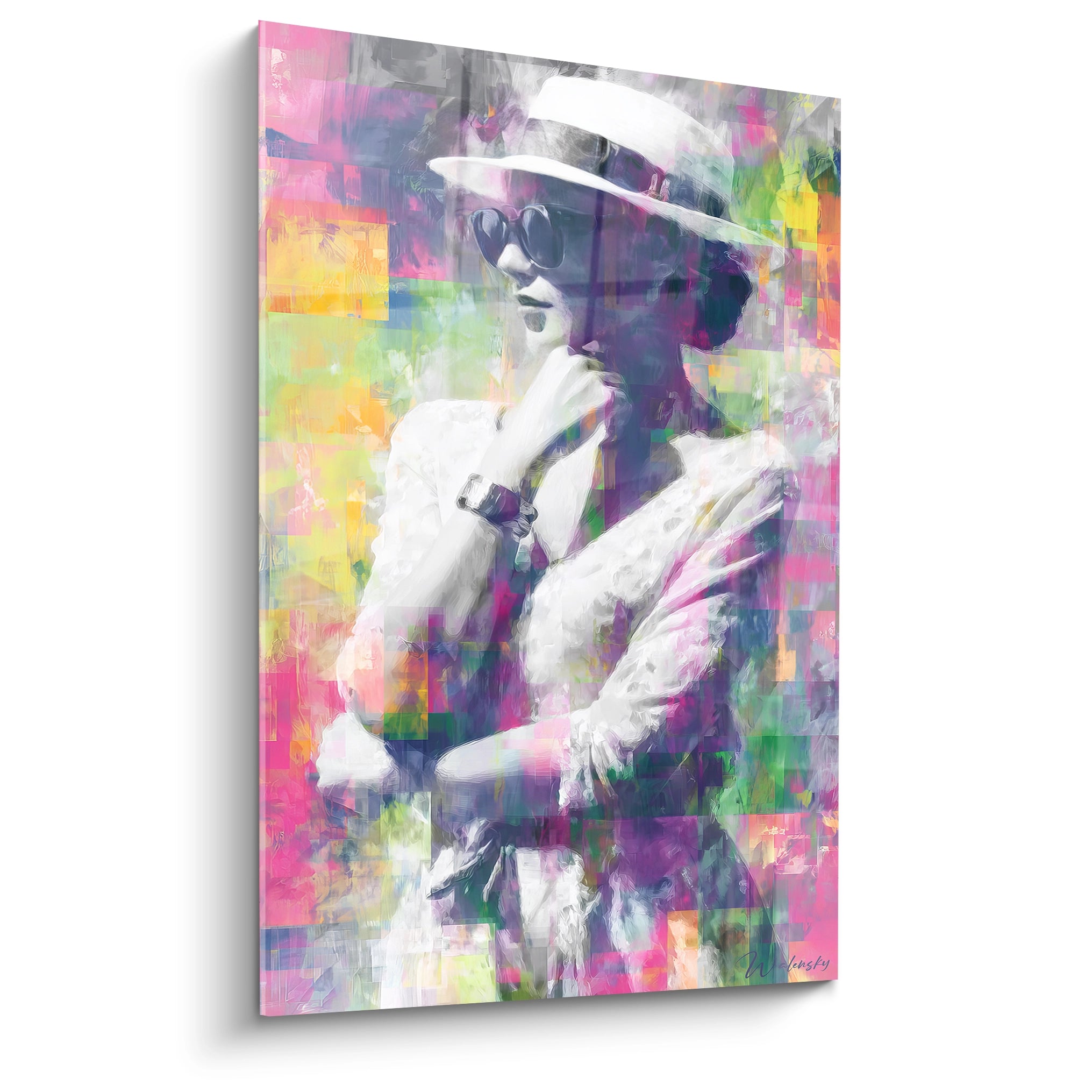 Tableau mural portrait lady pop art avec couleurs vives et style moderne de Walensky