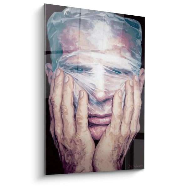 Schilderij Portret Beschermende Handen - hyperrealistische editie