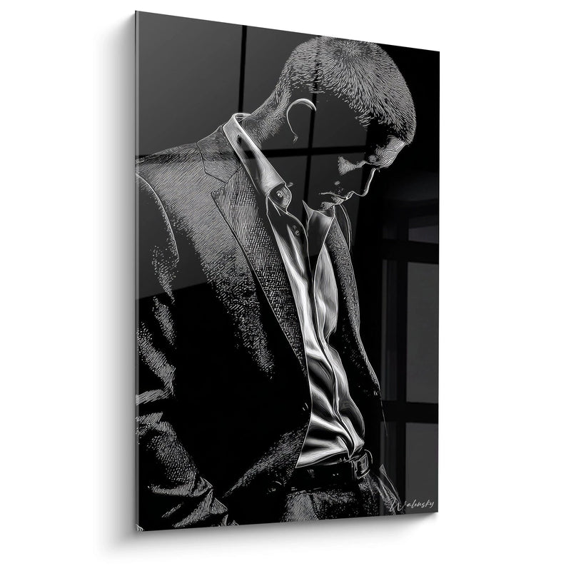 Male Portrait Wall Art - The Modern Gentleman - Black and White Fashion Edition