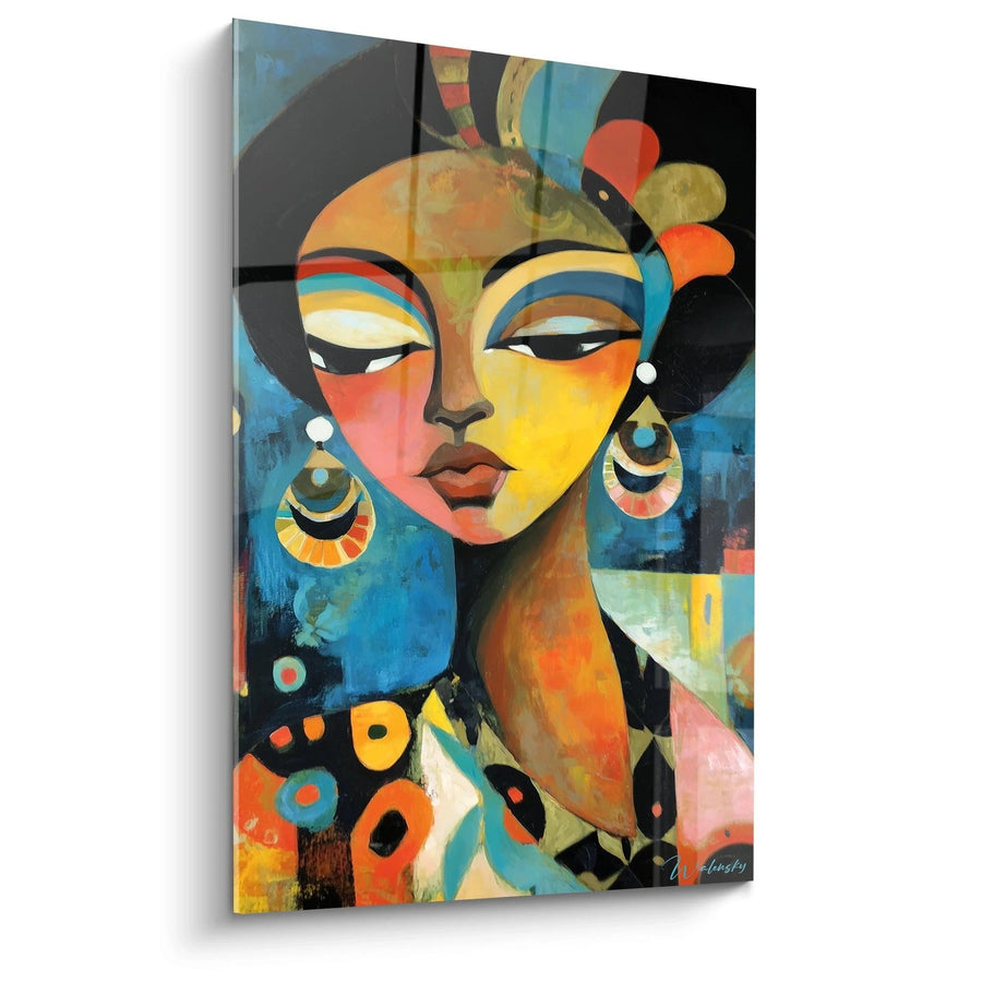 Tableau Portrait Prêtresse des couleurs - édition visage africain
