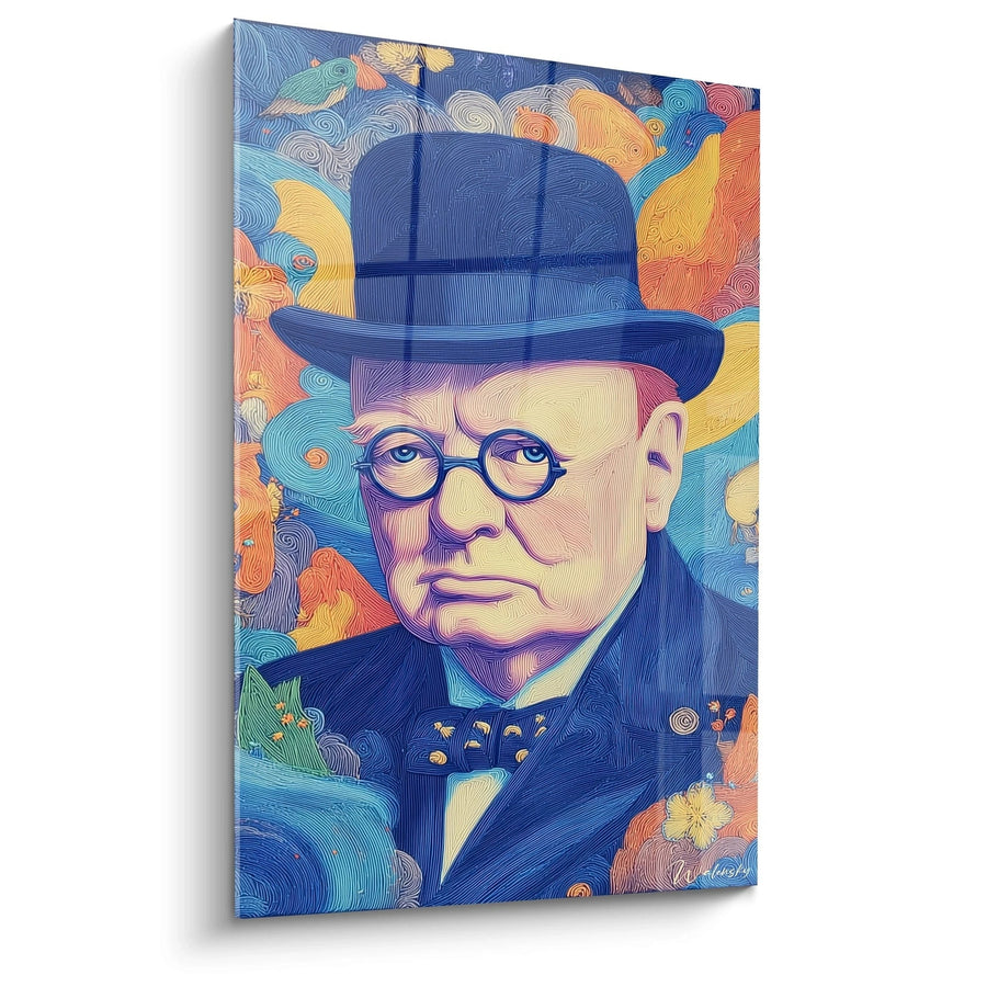 Tableau Portrait Sage Océan Coloré - édition Winston Churchill