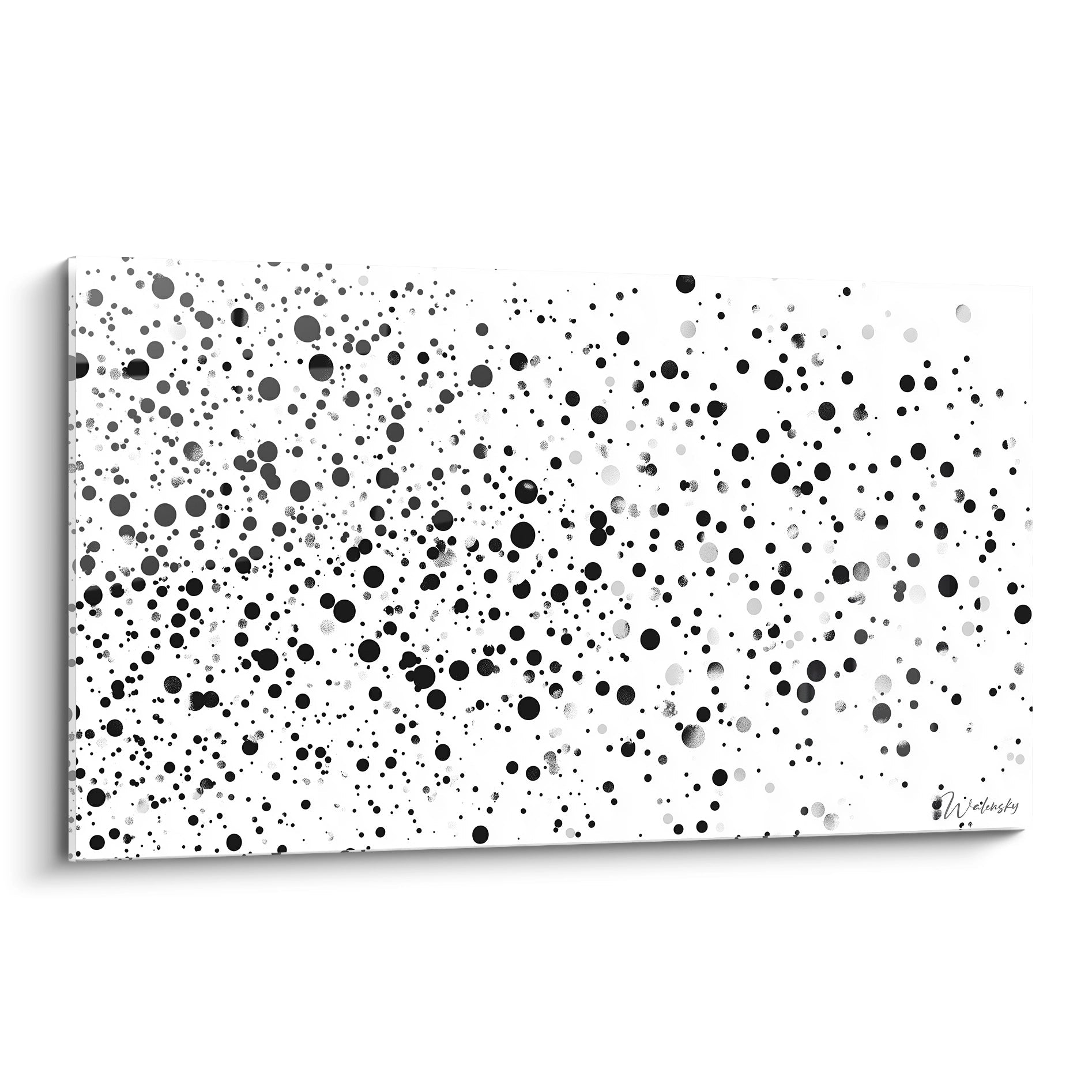 Tableau tacheté noir et blanc de Walensky avec motifs modernes et abstraits pour décoration intérieure