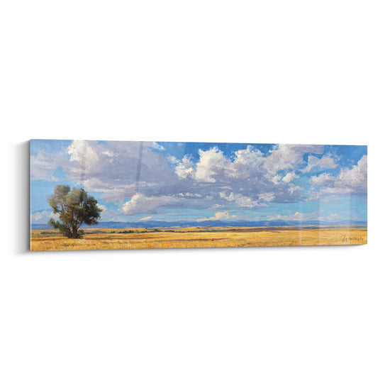 Cuadro paisaje pradera dorada - Horizonte infinito - edición de campo