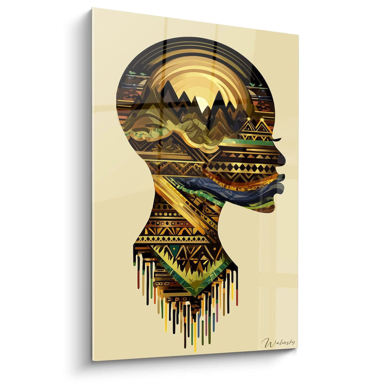 Human Profile Transcendent Visions Painting - tribal art edition