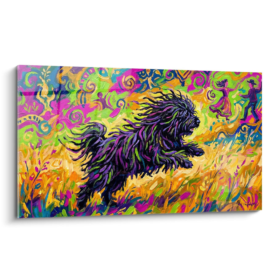 Tableau Puli aux Couleurs Éclatantes dans un Tourbillon Expressionniste - Mouvement Perpétuel - Edition Puli
