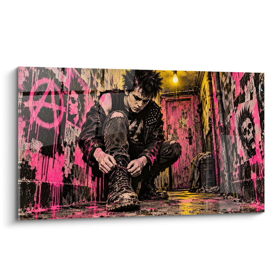 Tableau Punk aux murs roses et jaunes - Avant la révolte - Edition Punk