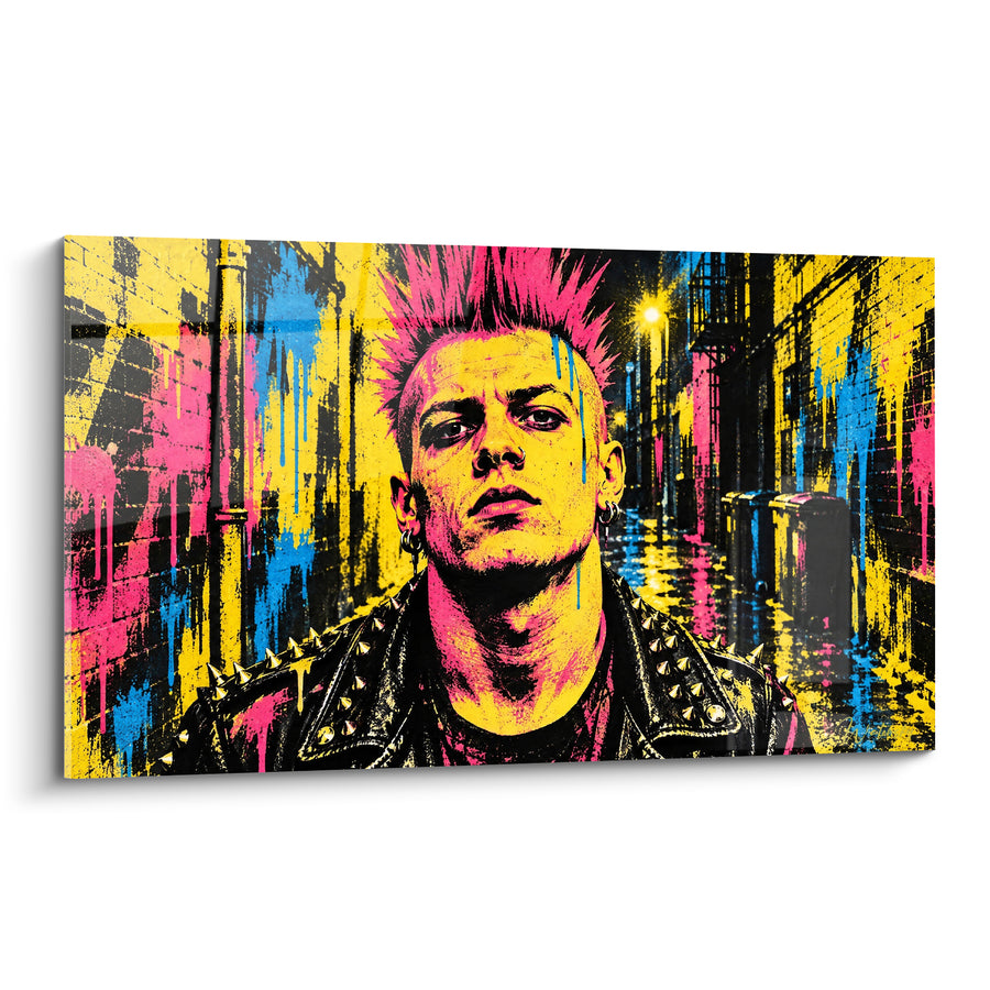 Tableau Punk à crête rose et jaune - Défi urbain - Edition Punk