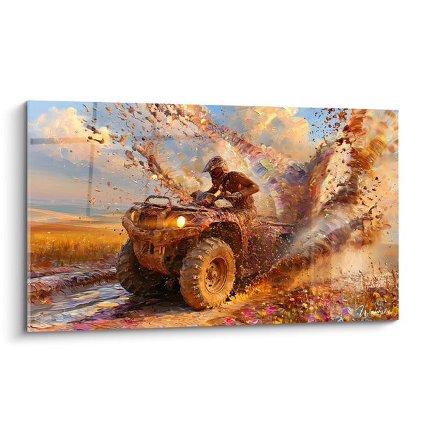 Tableau Quad doré éclaboussures de boue - Éclaboussure fulgurante - Edition Quad