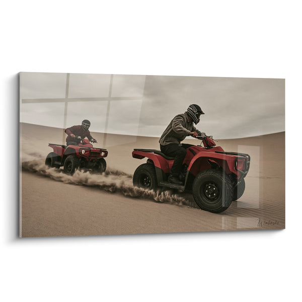 Tableau Quads rouges dans le désert - Course dans le désert - Edition Quad