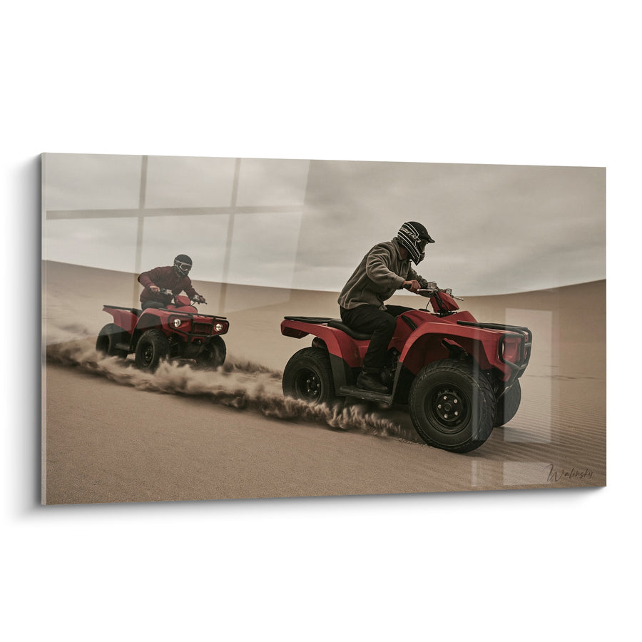Tableau Quads rouges dans le désert - Course dans le désert - Edition Quad