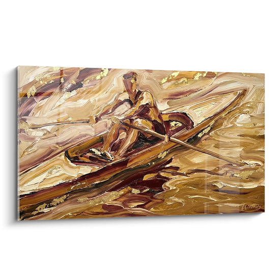 Tableau Rameur en Action - Énergie Dorée - Edition aviron
