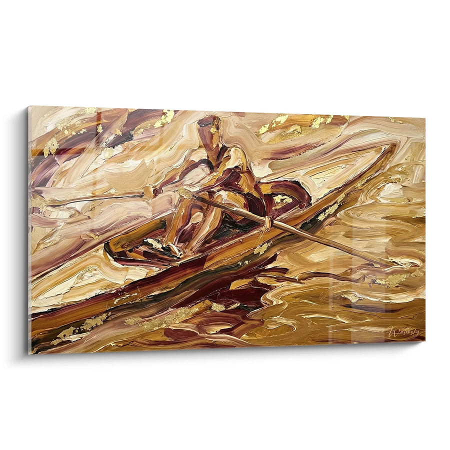 Tableau Rameur en Action - Énergie Dorée - Edition aviron