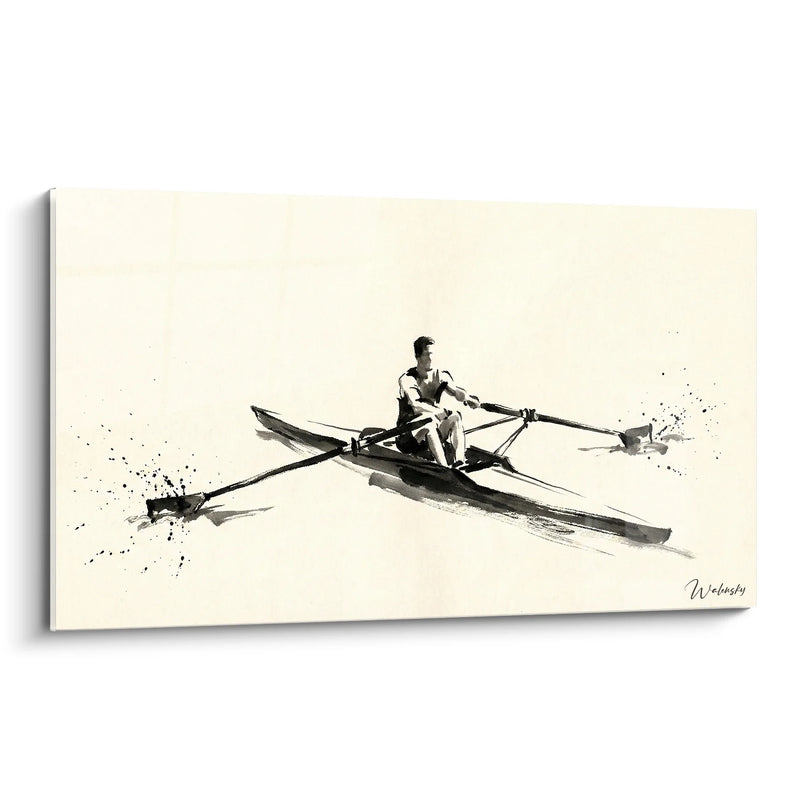 Solitary Rower Painting - Power in Motion - Rowing Edition