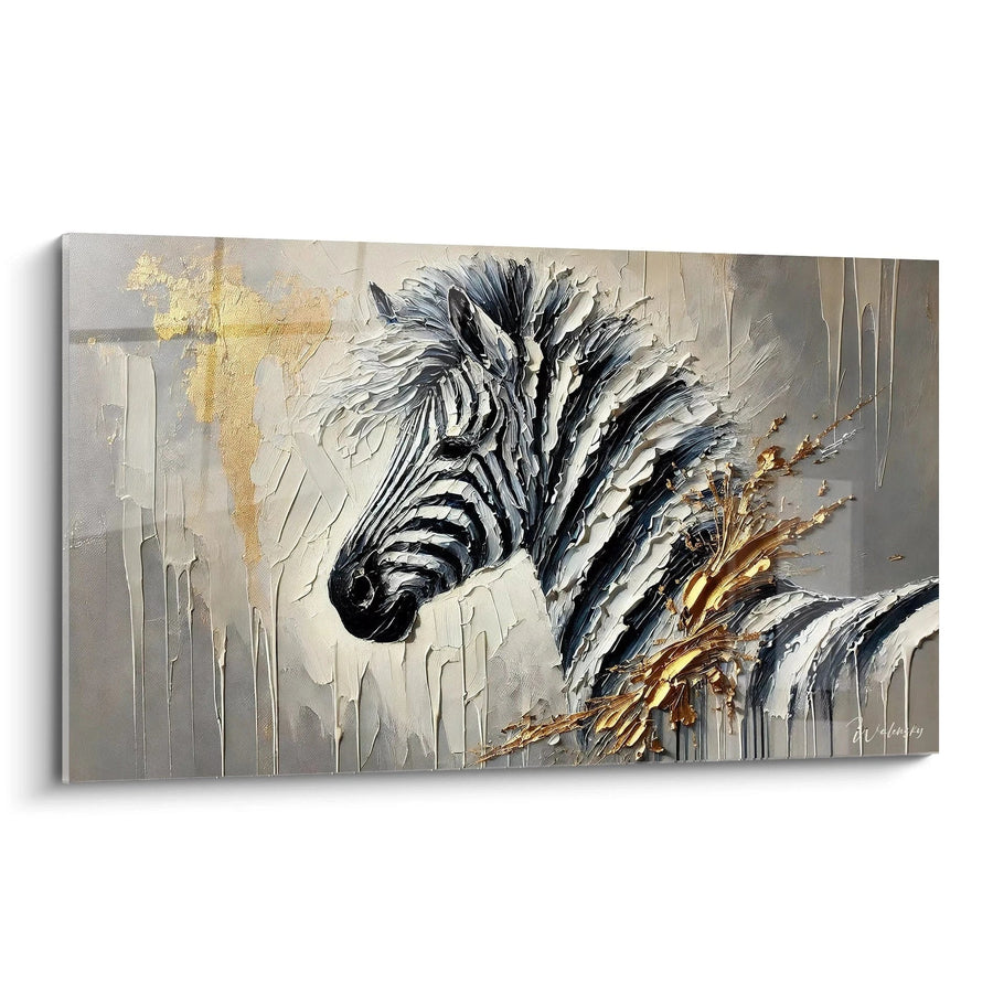 Cuadro Rayas Doradas - Edición Cebra Animales