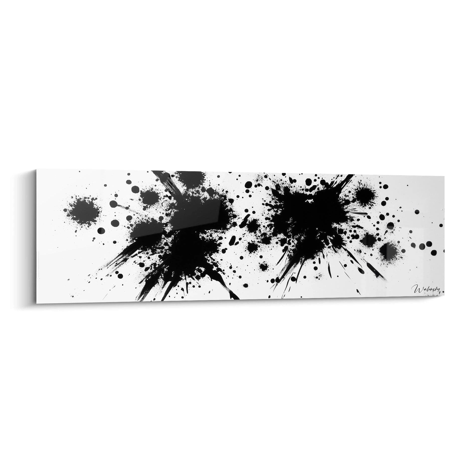 Tableau tacheté noir et blanc de Walensky avec éclaboussures artistiques modernes