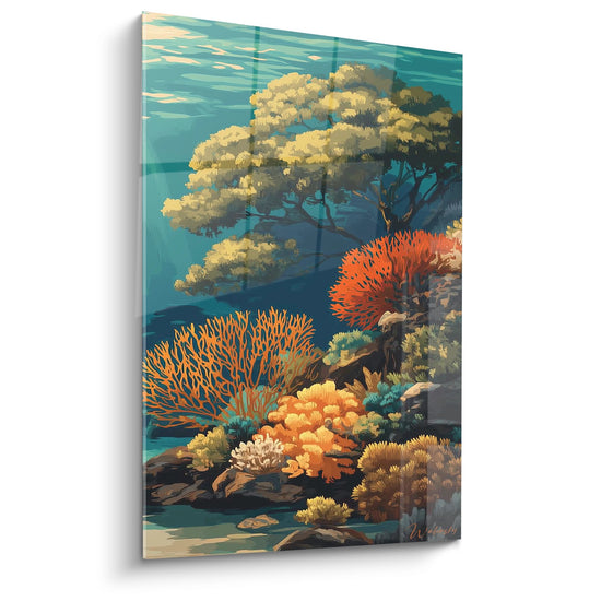 Koraalrif schilderij - Onderwater tuin in kleur - editie zeebodem