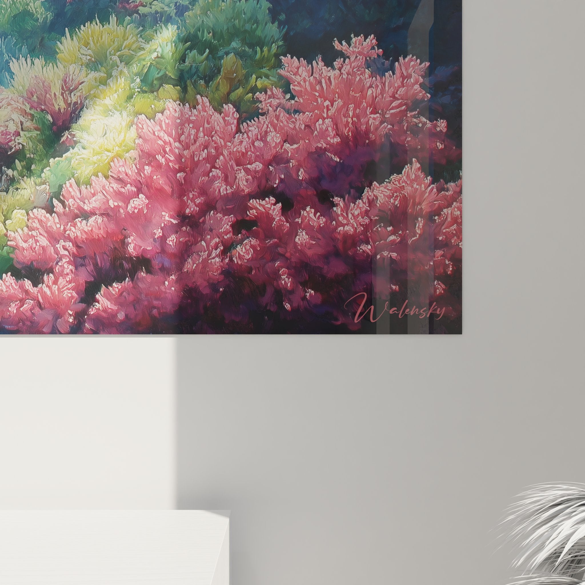 Vue ensemble tableau panoramique récif corallien épave décoration murale marine