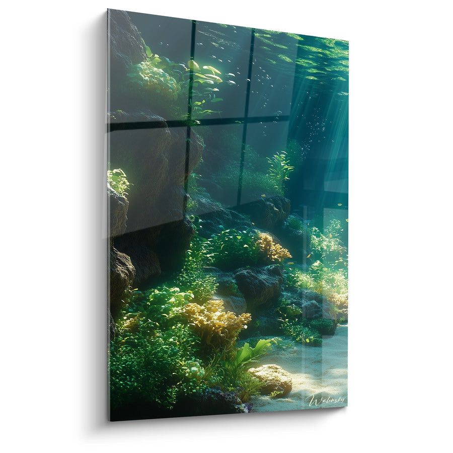 Tableau récif corallien - Lumière des profondeurs - édition fonds marins