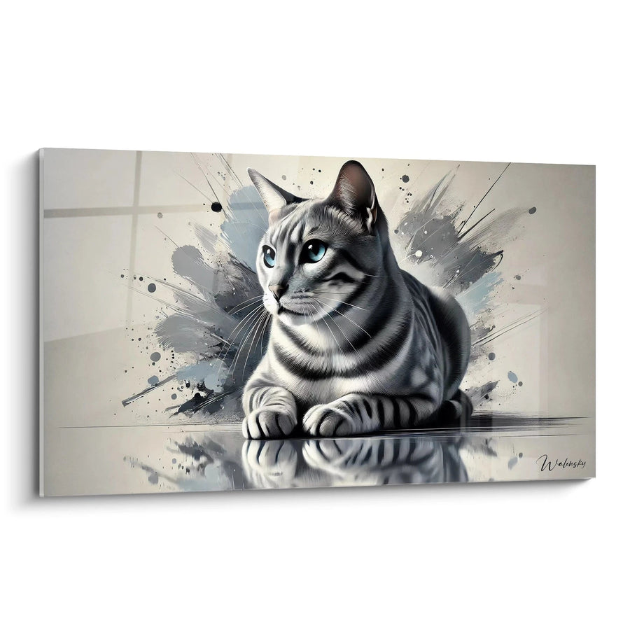Cuadro Reflejo Plateado - Edición Gato Animales