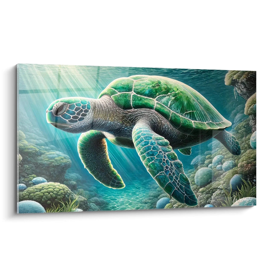 Cuadro Reflejo de las profundidades - Edición Tortuga Marina Animales
