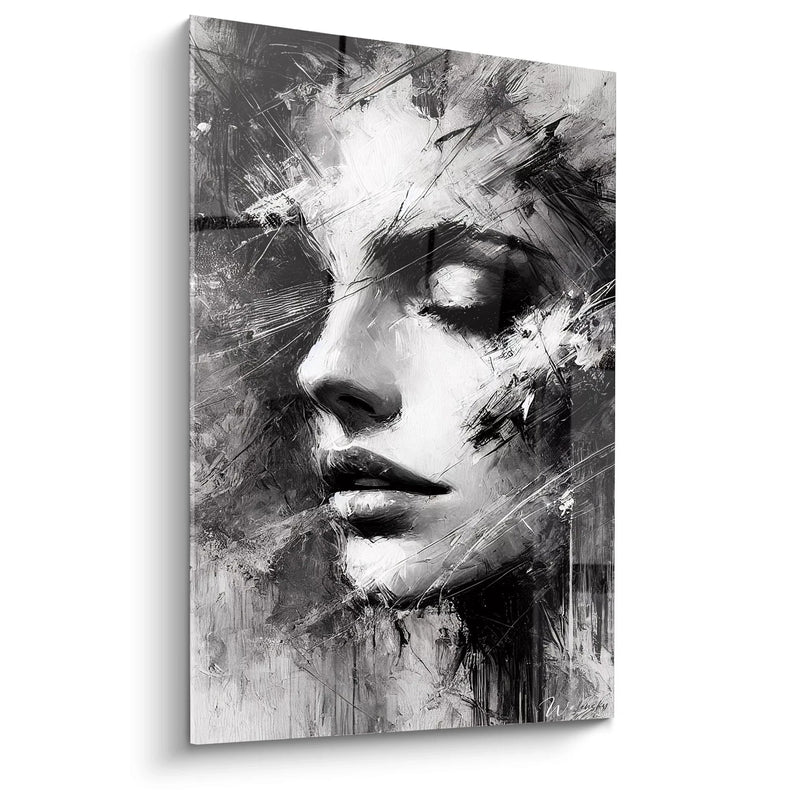 Fragmented Reflection Print - Black and White Abstract Edition