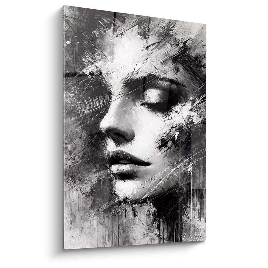 Cuadro Reflejo Fragmentado - Edición Blanco y Negro Abstracto