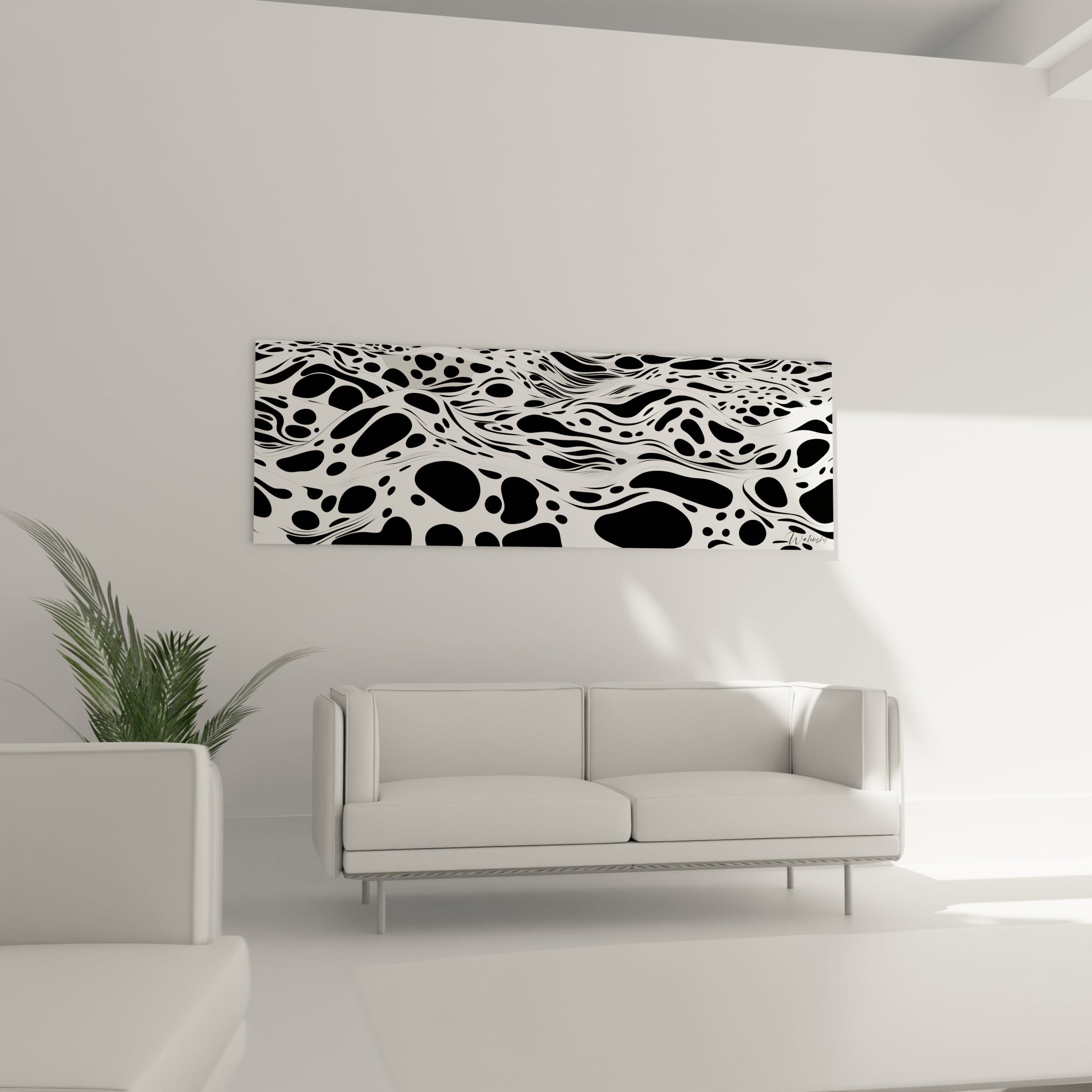 Tableau tacheté noir et blanc de Walensky pour une décoration moderne et artistique