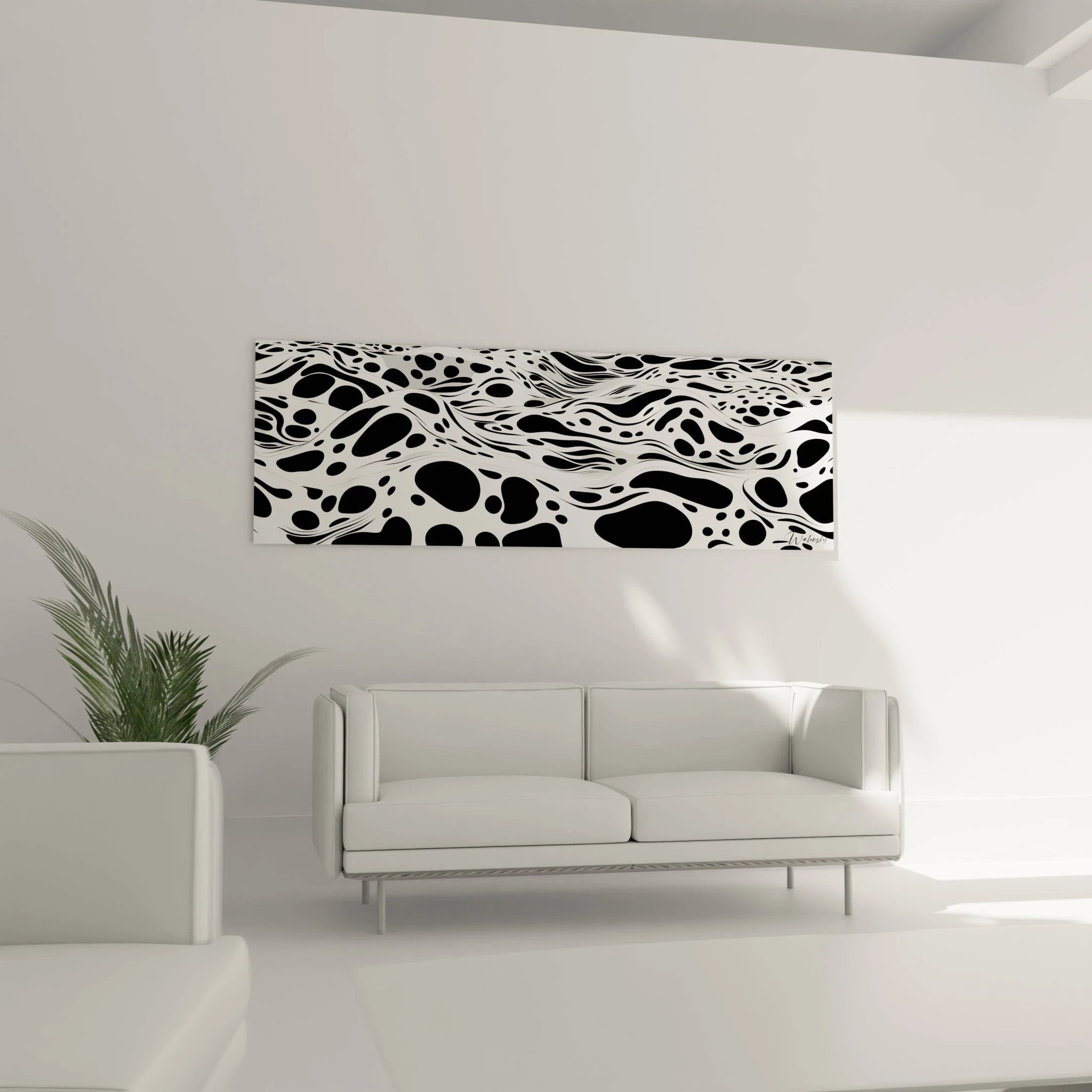 Tableau tacheté noir et blanc de Walensky pour une décoration moderne et artistique