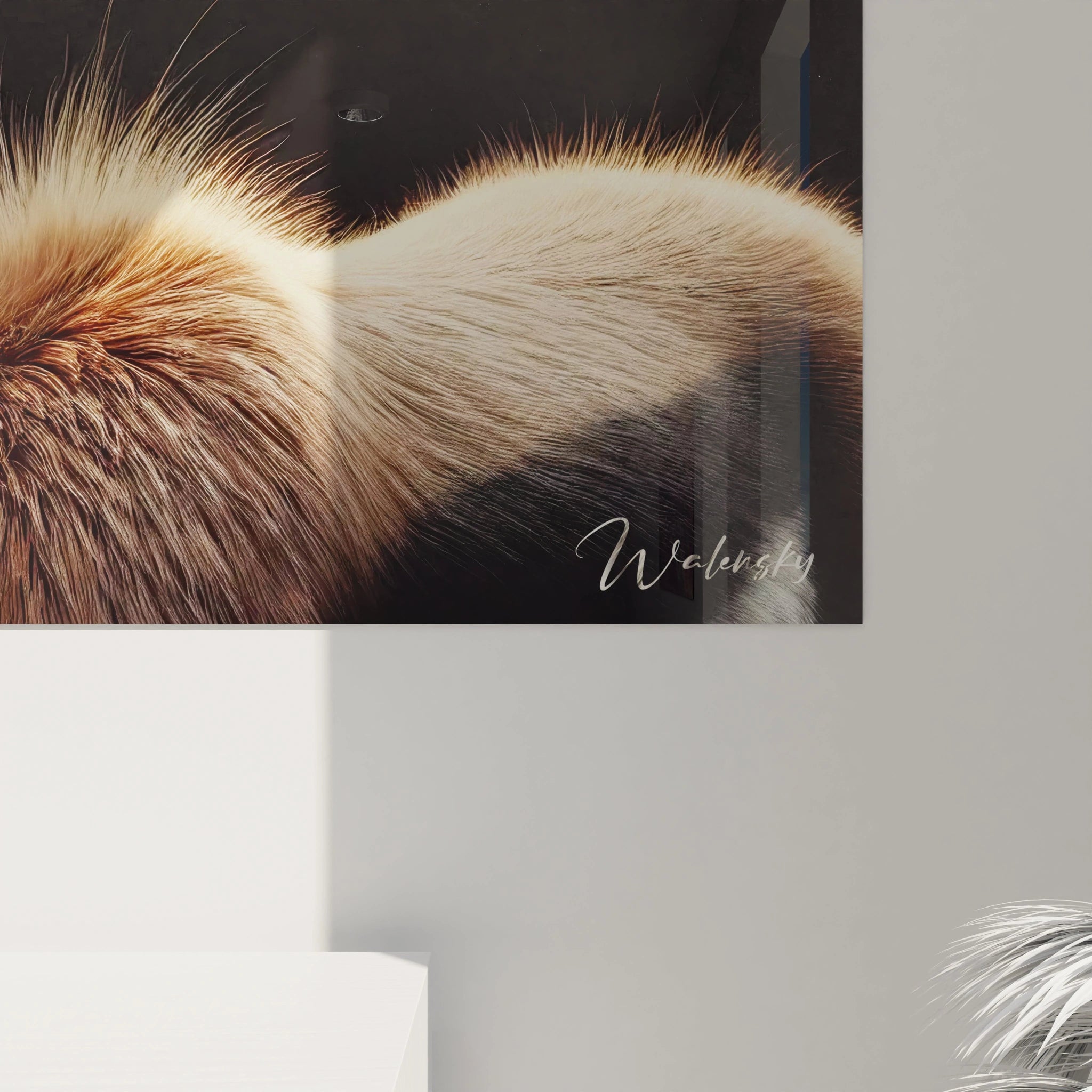 Vue de pres ce tableau gazelle devoile toute la beaute de son pelage et la texture de ses cornes torsadees. Chaque detail est soigneusement peint pour capturer son aura






