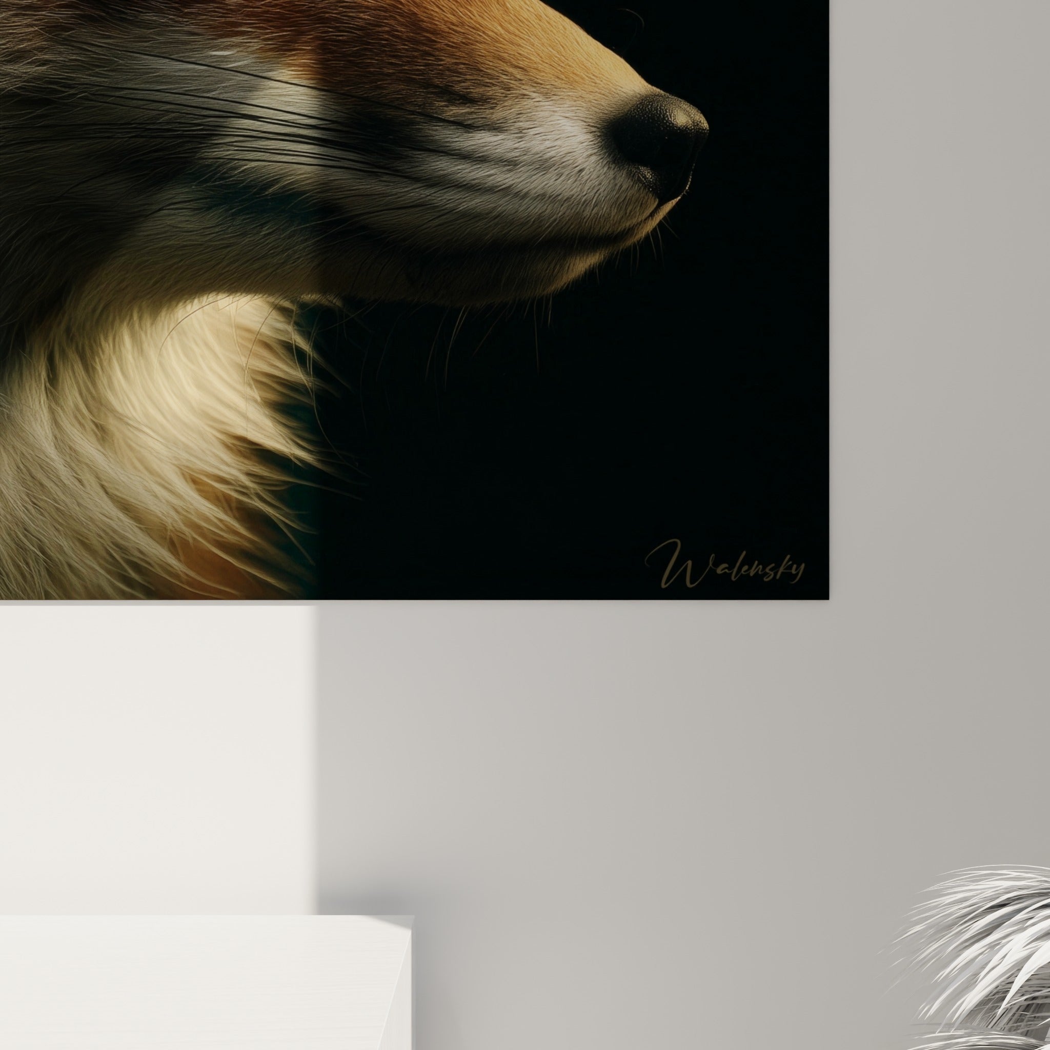Pelage roux et fauve du renard révèle des empâtements fins et un grain texturé sous la lumière