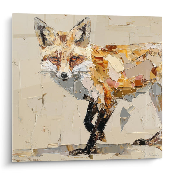Tableau Renard roux aux pattes anthracite - Instinct à l'affût - Edition Renard