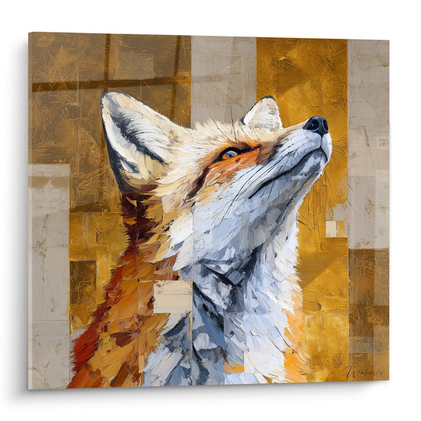 Tableau Renard roux au fond doré - Élan vers la lumière - Edition Renard
