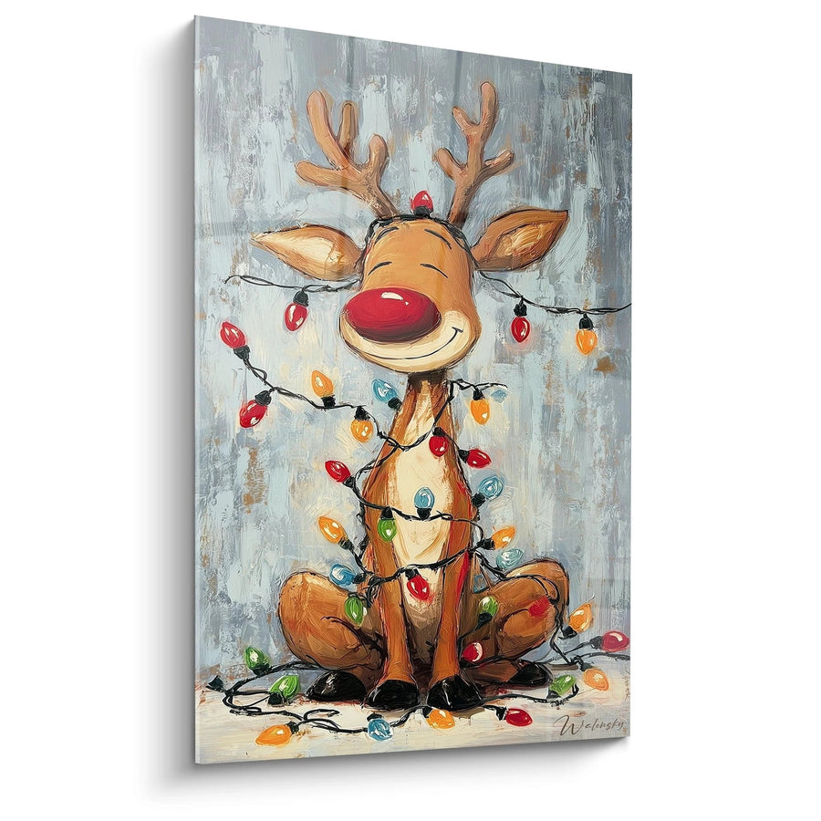 Tableau Renne Danse des Ampoules - édition Noel