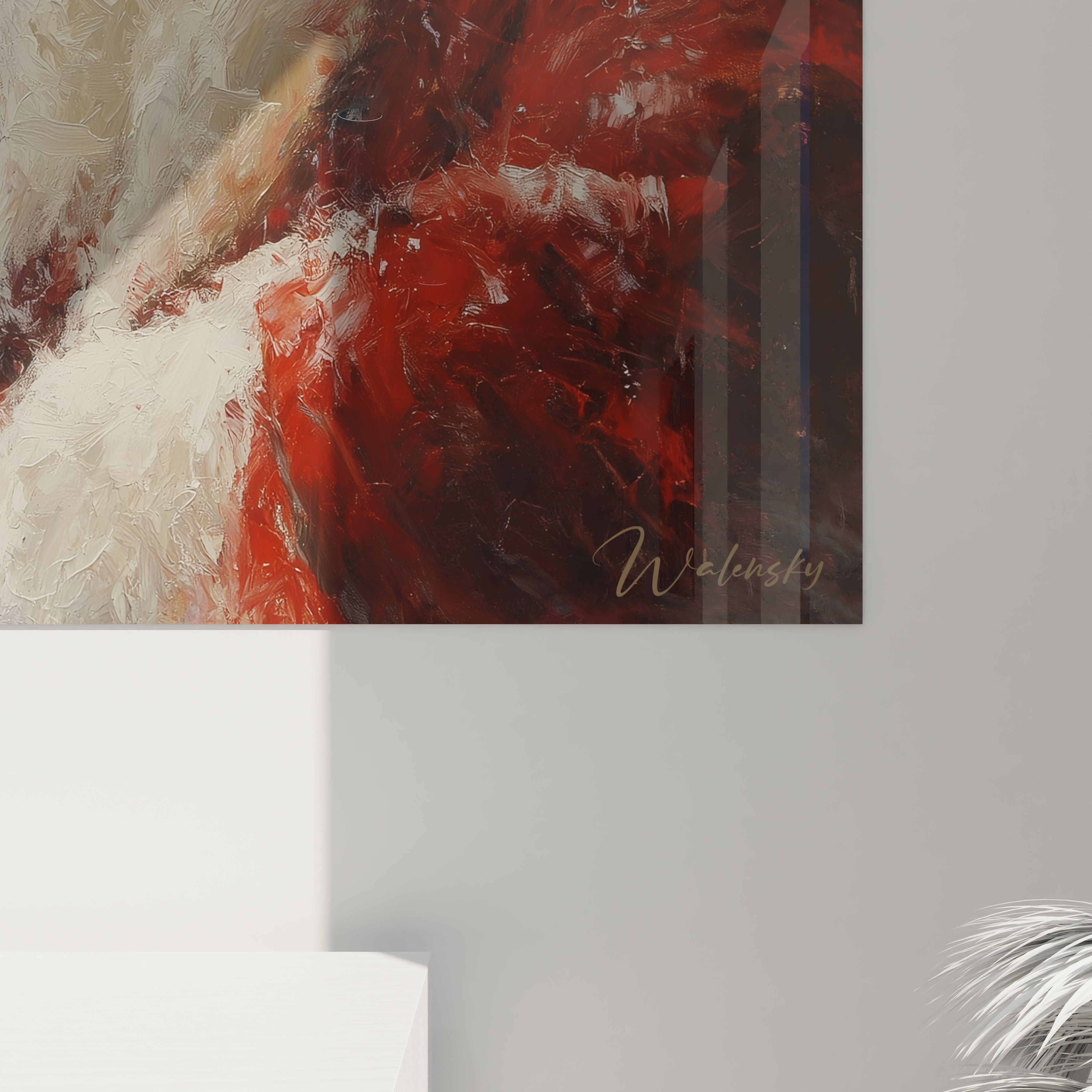 Tableau mural Walensky représentant un renne Noël dans une scène festive colorée